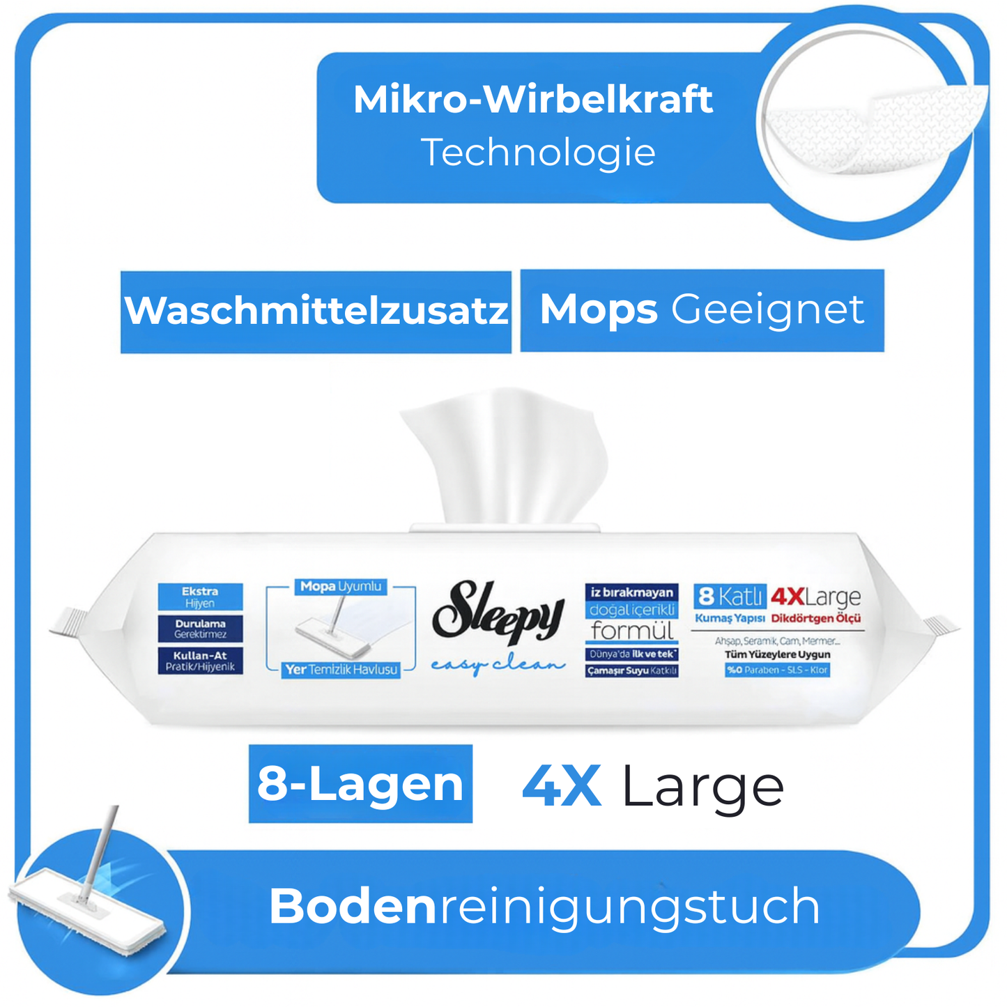 Swiss Sleepy – Bodenreinigungstücher Blau