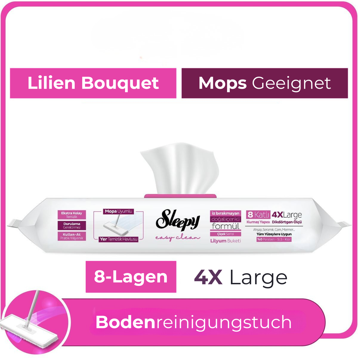 Swiss Sleepy - Bodenreinigungstücher Pink